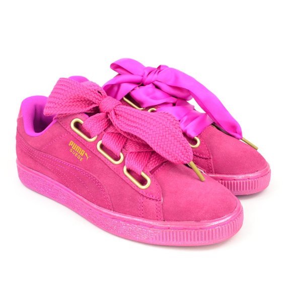 Puma Suede Velvet Rope Women's Size 6.5 Fuchsia Lace Up Casual Sneakers - Picture 2 of 10
